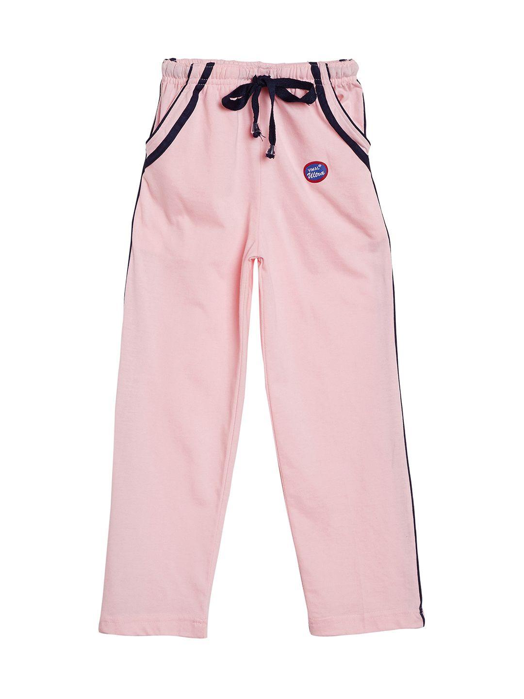 vimal jonney boys pink solid slim fit track pants