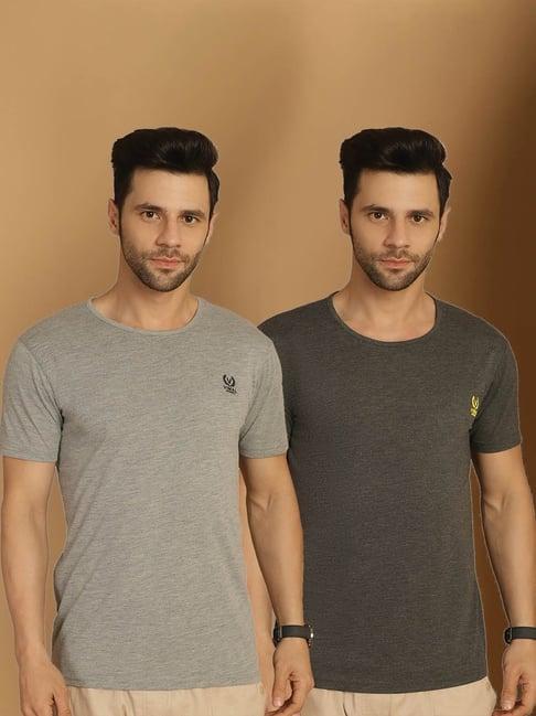 vimal jonney brown & grey regular fit t-shirt