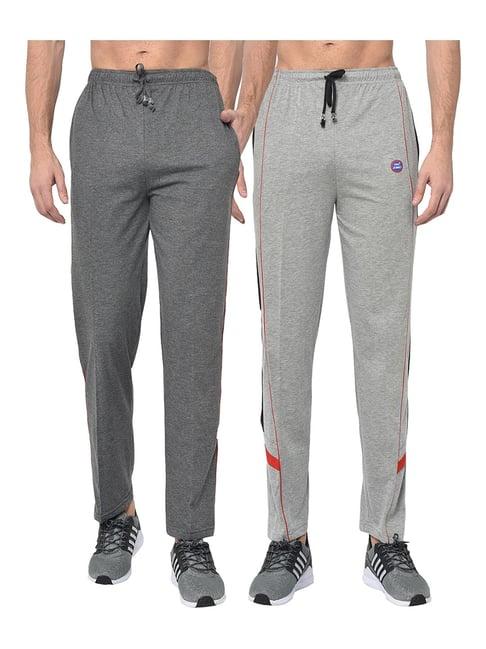 vimal jonney dark grey & grey regular fit trackpants - pack of 2