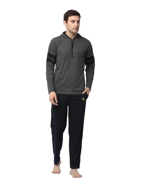 vimal jonney dark grey & navy t-shirt & trackpants