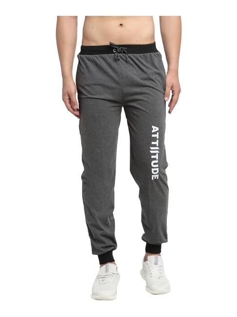 vimal jonney dark grey printed joggers