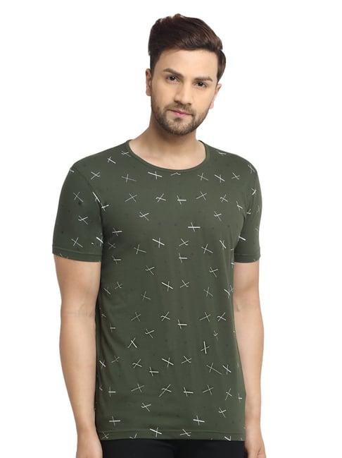 vimal jonney forest green printed t-shirt