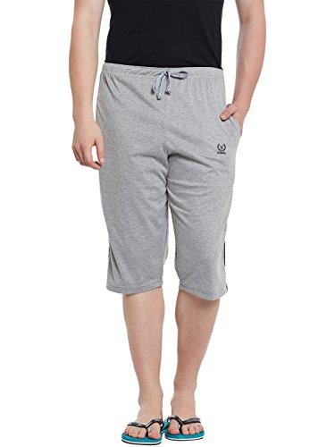 vimal jonney gray cotton blended regular fit capri for men's, silver, xl