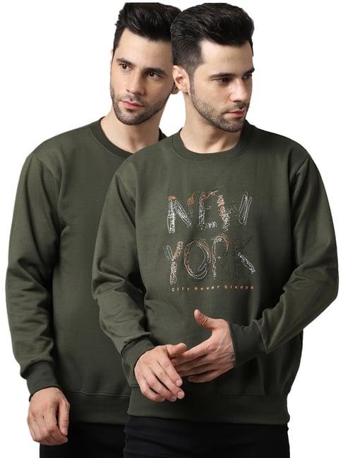 vimal jonney green regular fit printed sweatshirts - pack of 2