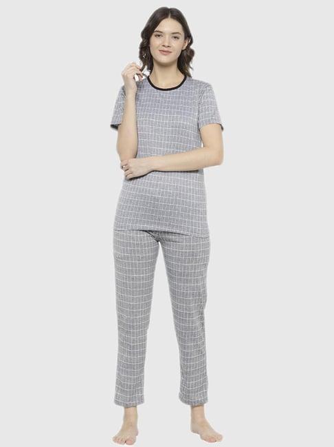 vimal jonney grey abstract print pajama set