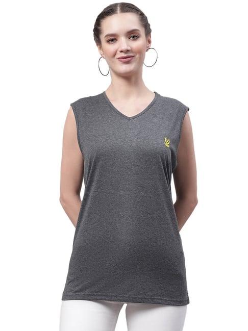 vimal jonney grey cotton logo print t-shirt