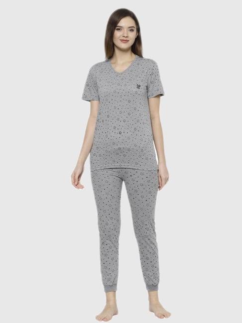 vimal jonney grey graphic print pajama set