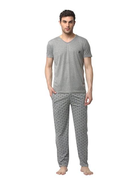 vimal jonney grey printed t-shirt & trackpants