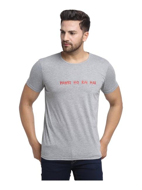 vimal jonney grey printed t-shirt