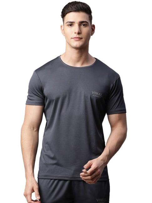 vimal jonney grey slim fit t-shirts