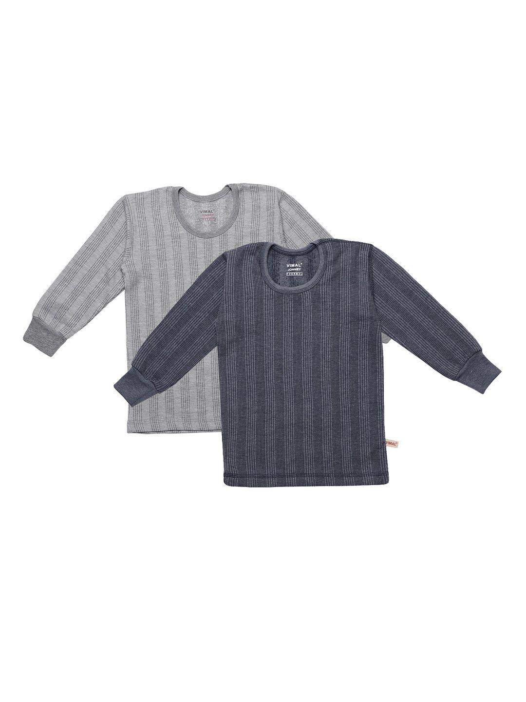 vimal jonney infant kids pack of 2 striped cotton thermal tops
