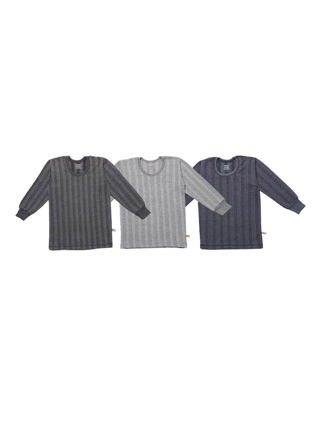 vimal jonney infant kids pack of 3 striped cotton thermal tops