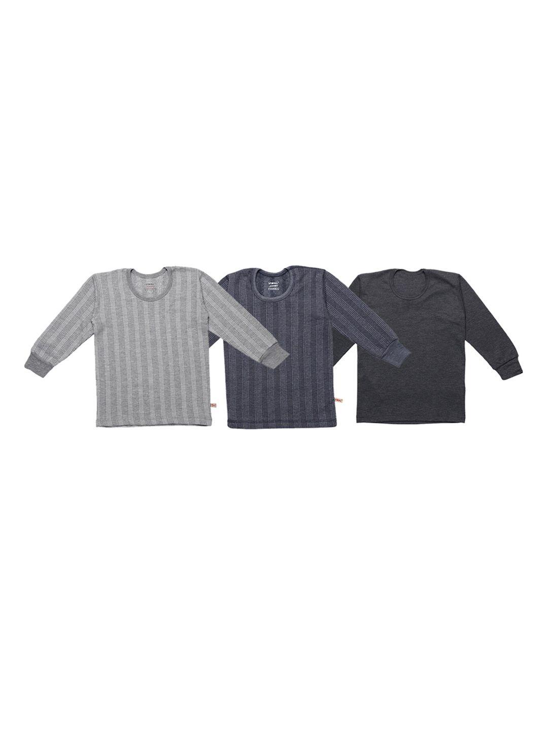 vimal jonney infant kids pack of 3 striped cotton thermal tops