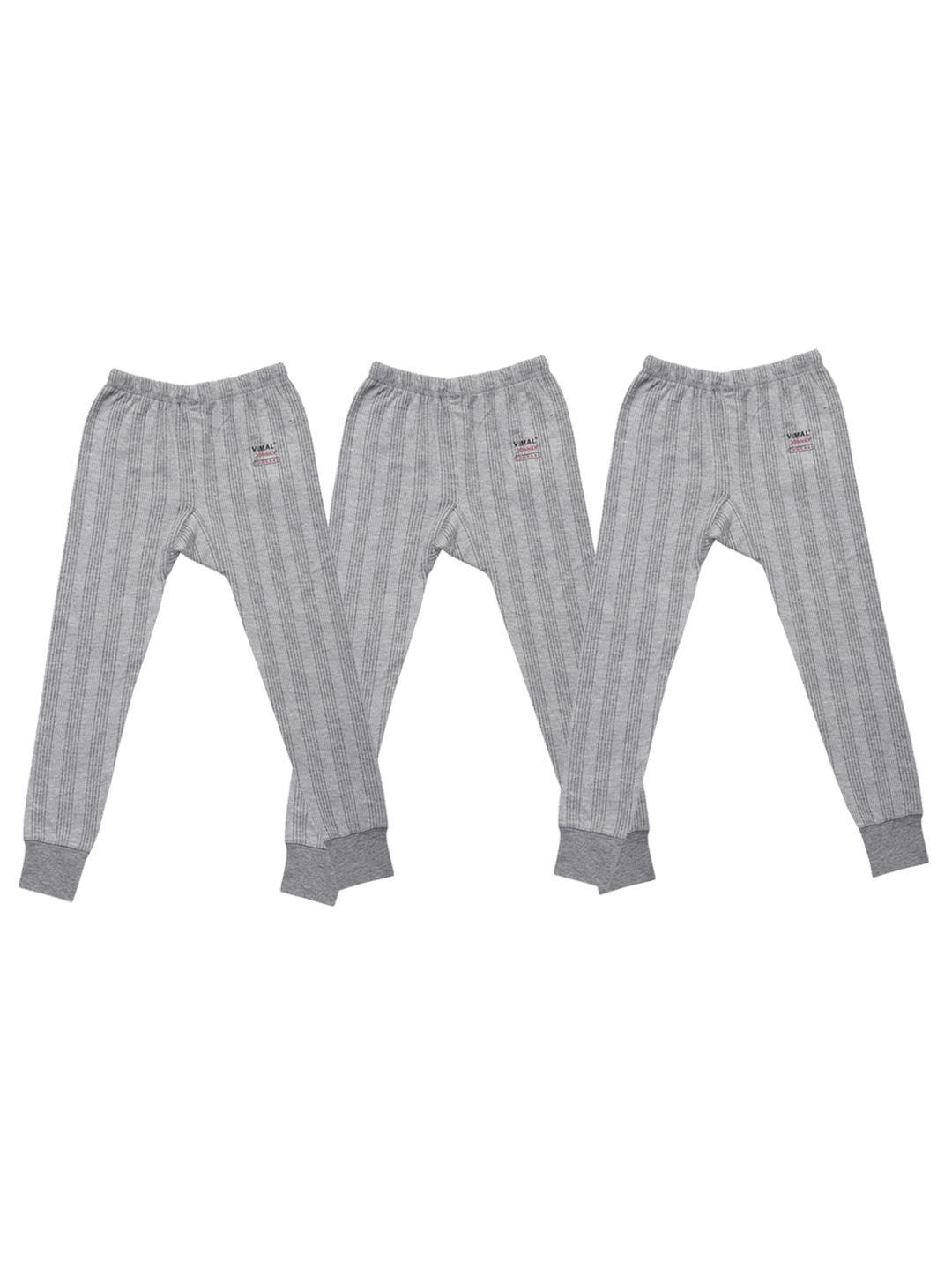 vimal jonney infants grey pack of 3 striped thermal sets