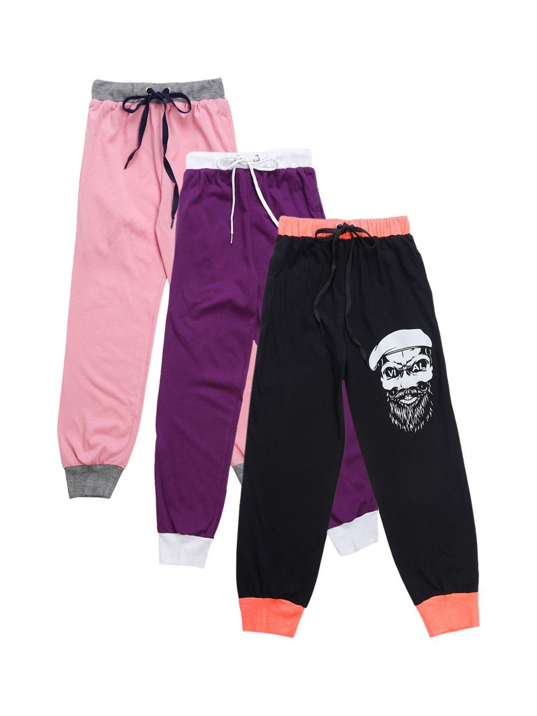 vimal jonney kids pack of 3 solid joggers