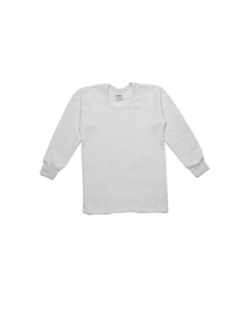 vimal jonney kids white regular fit thermal top