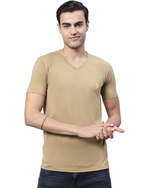 vimal jonney light brown regular fit t-shirt