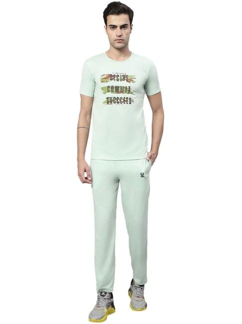 vimal jonney light green cotton regular fit printed tracksuit