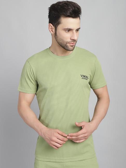 vimal jonney light green regular fit crew t-shirt