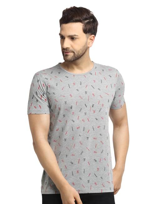 vimal jonney light grey printed t-shirt