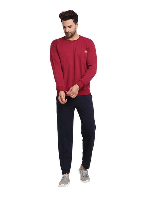 vimal jonney maroon & navy sweatshirt & trackpants