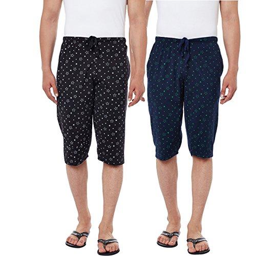 vimal jonney men's regular fit 3/4th pants (pack of 2) (d13-prt1b_prt1n_02-l_multicolored_large)