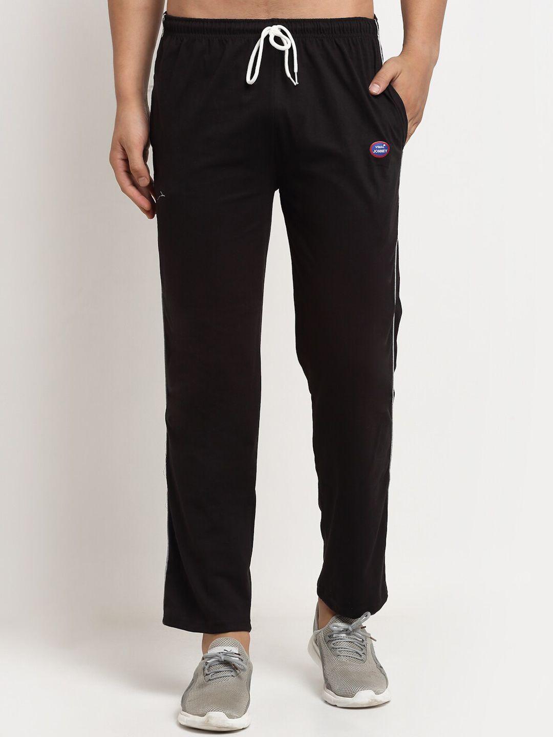 vimal jonney men black solid track pants