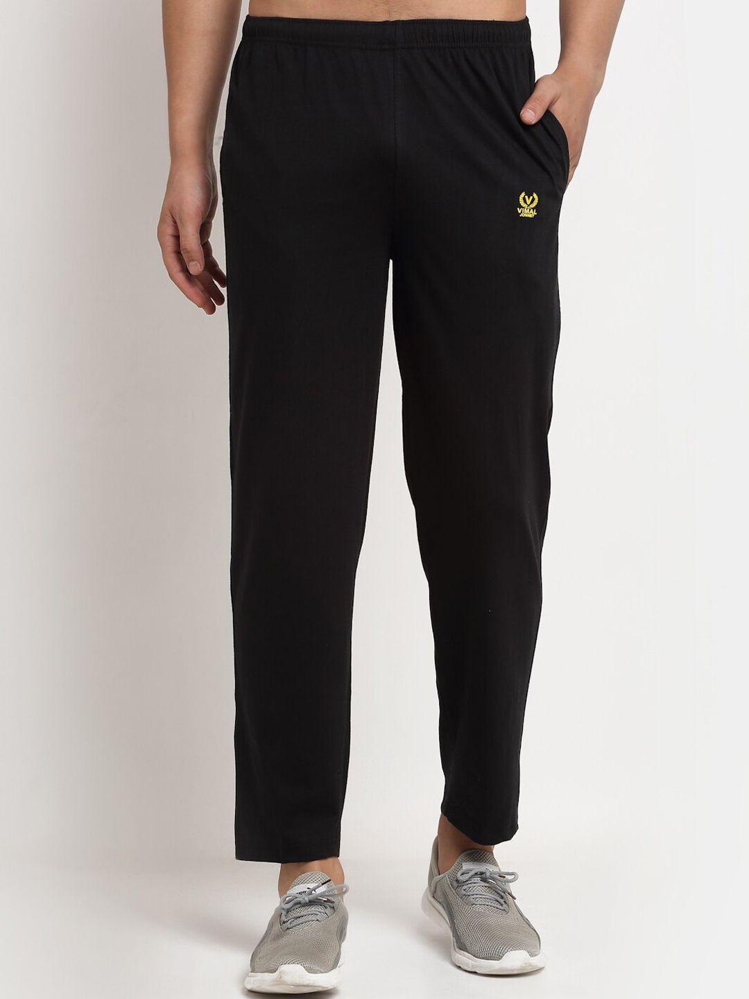 vimal jonney men black solid track pants