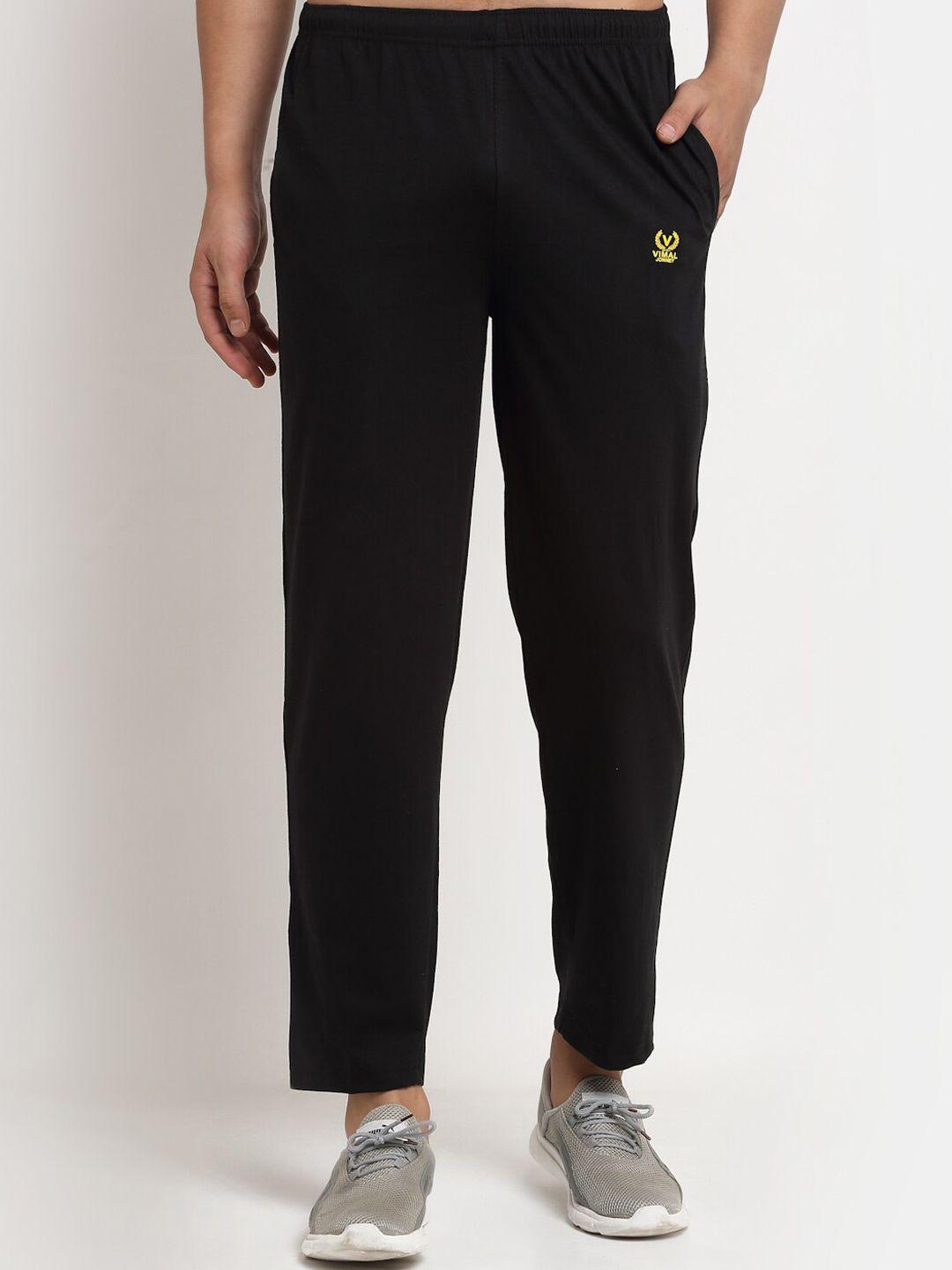 vimal jonney men black solid track pants