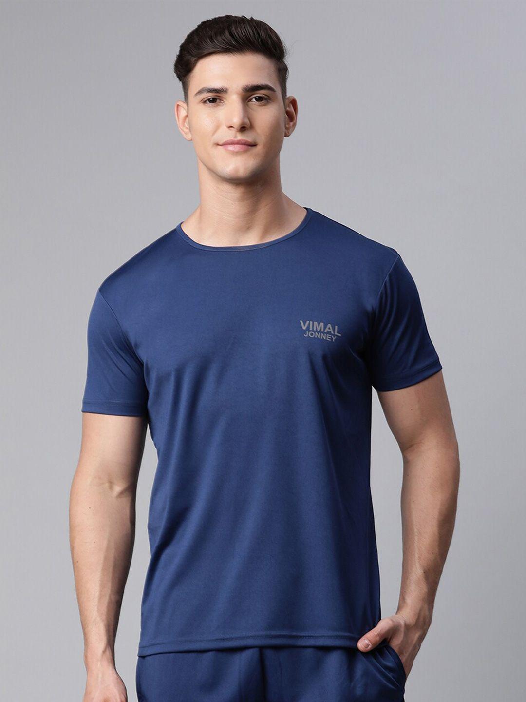 vimal jonney men blue regular-fit t-shirt