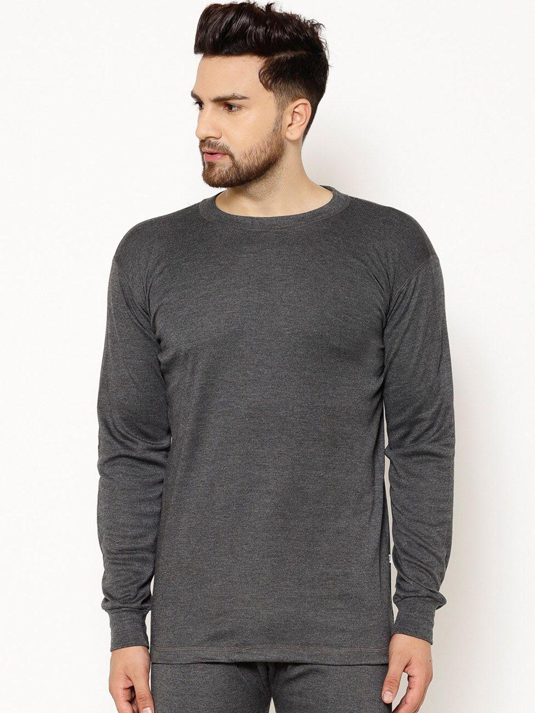 vimal jonney men charcoal grey cotton thermal set