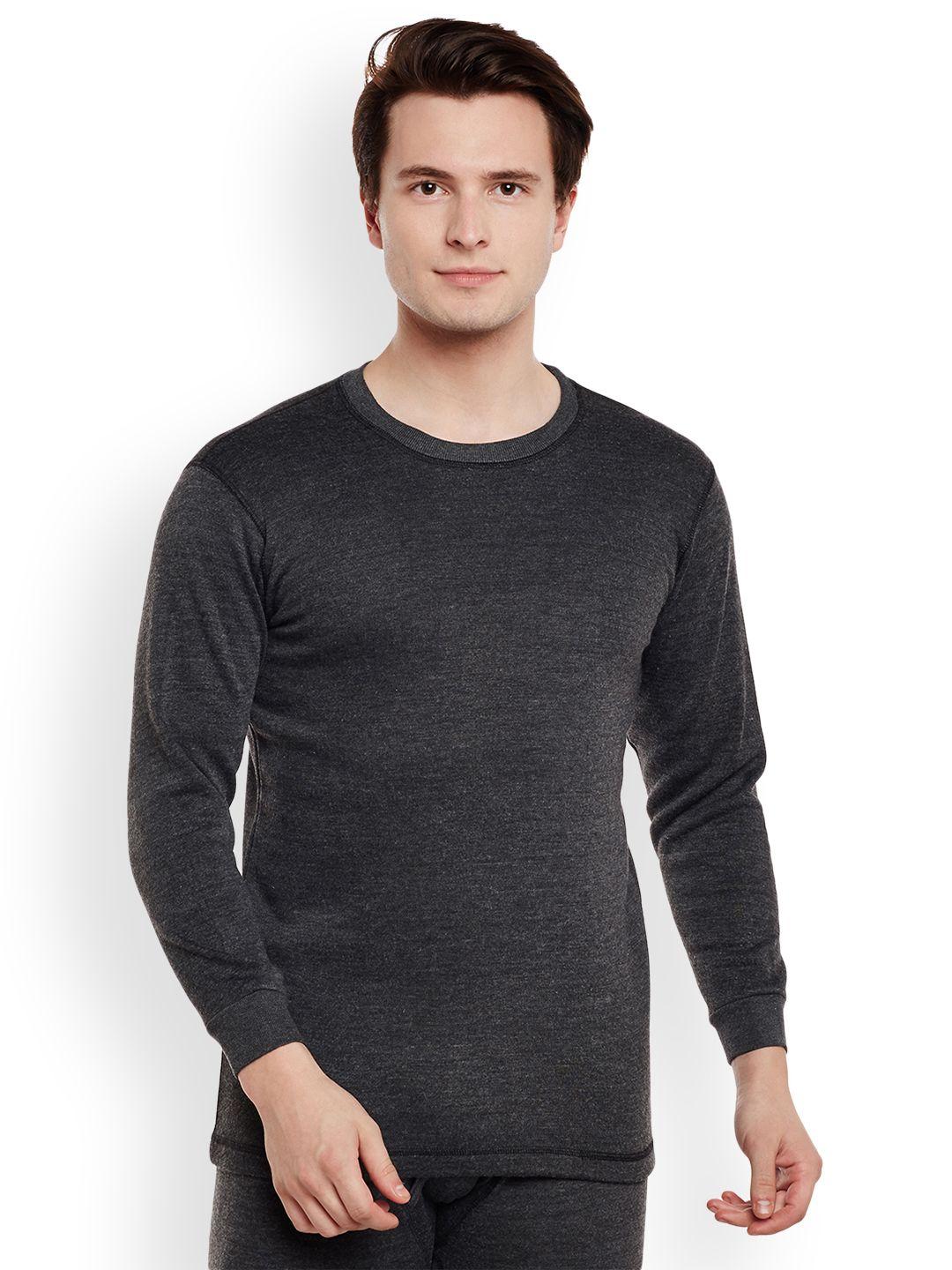 vimal jonney men charcoal solid thermal top