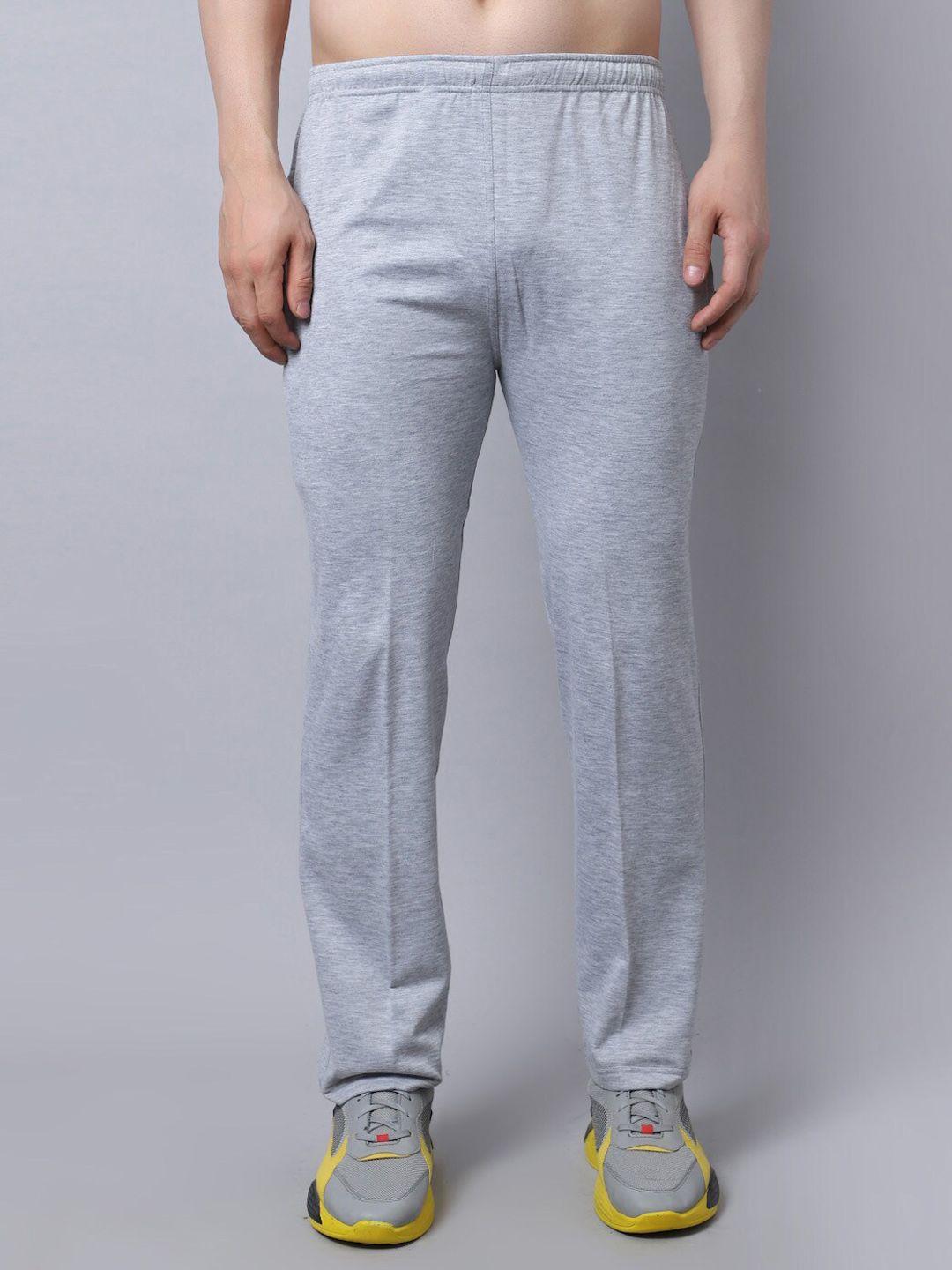 vimal jonney men grey melange regular-fit track pants