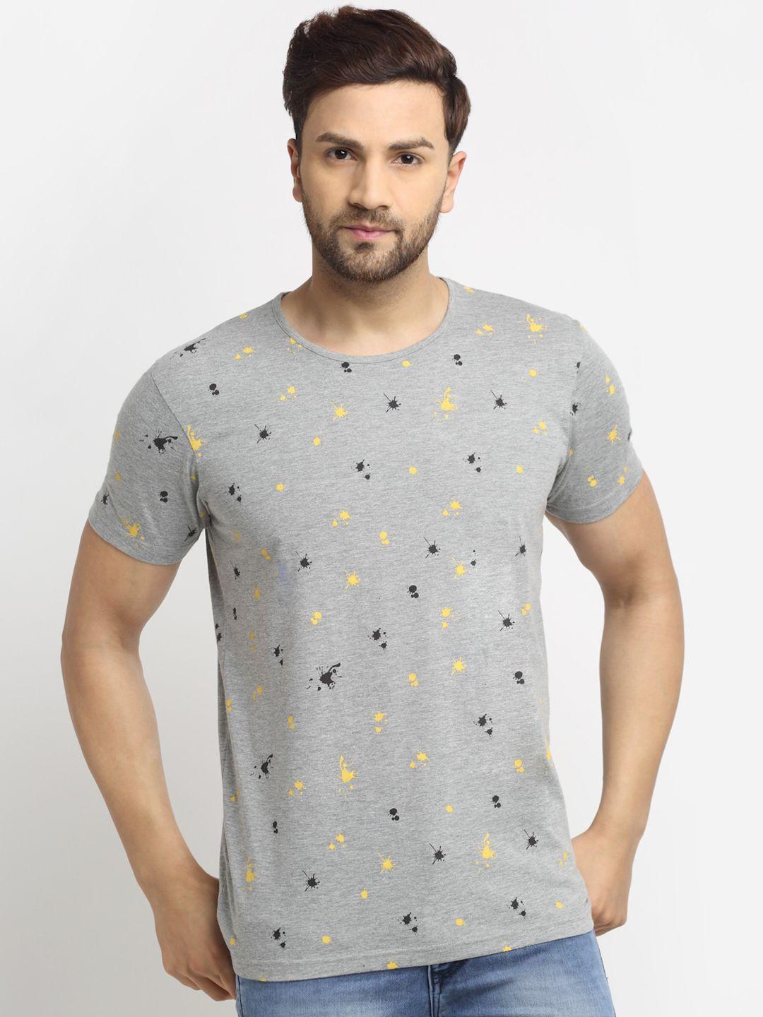 vimal jonney men grey printed t-shirt