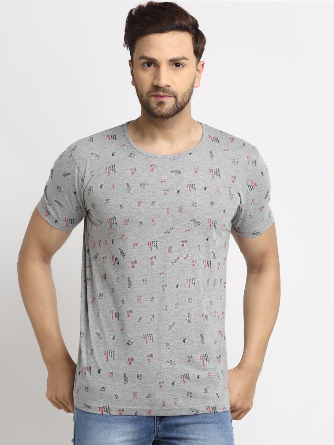 vimal jonney men grey printed t-shirt