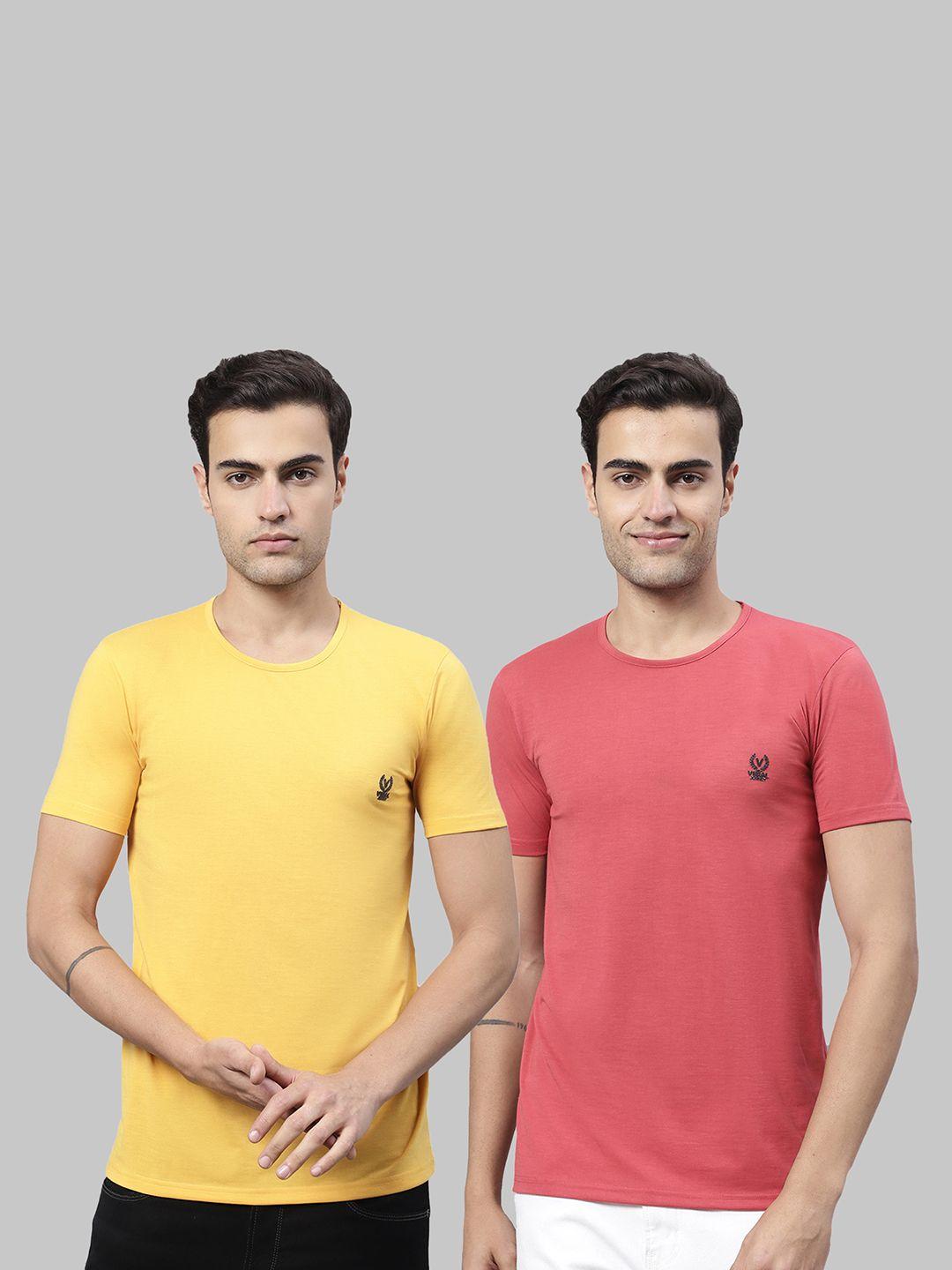 vimal jonney men multicoloured 2 applique t-shirt