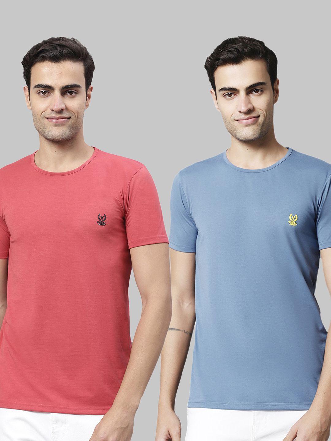vimal jonney men multicoloured 2 applique t-shirt