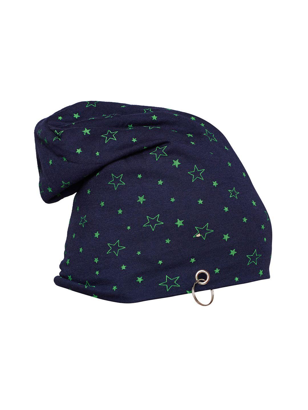 vimal jonney men navy blue printed beanie