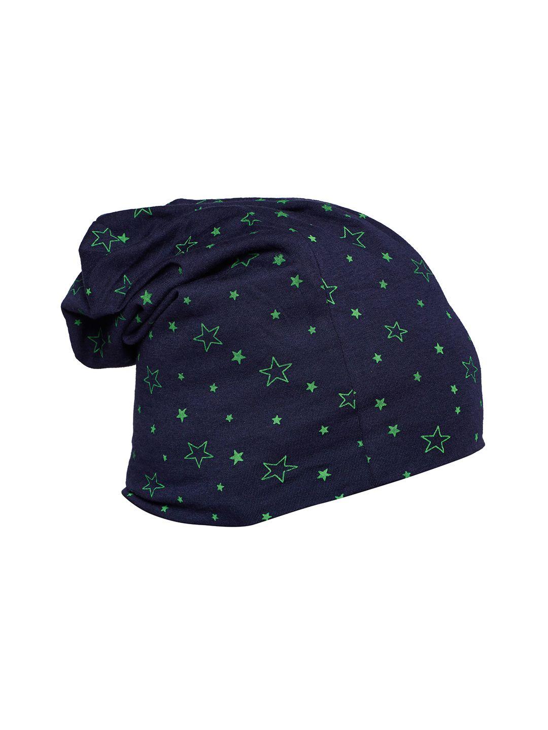 vimal jonney men navy blue printed beanie