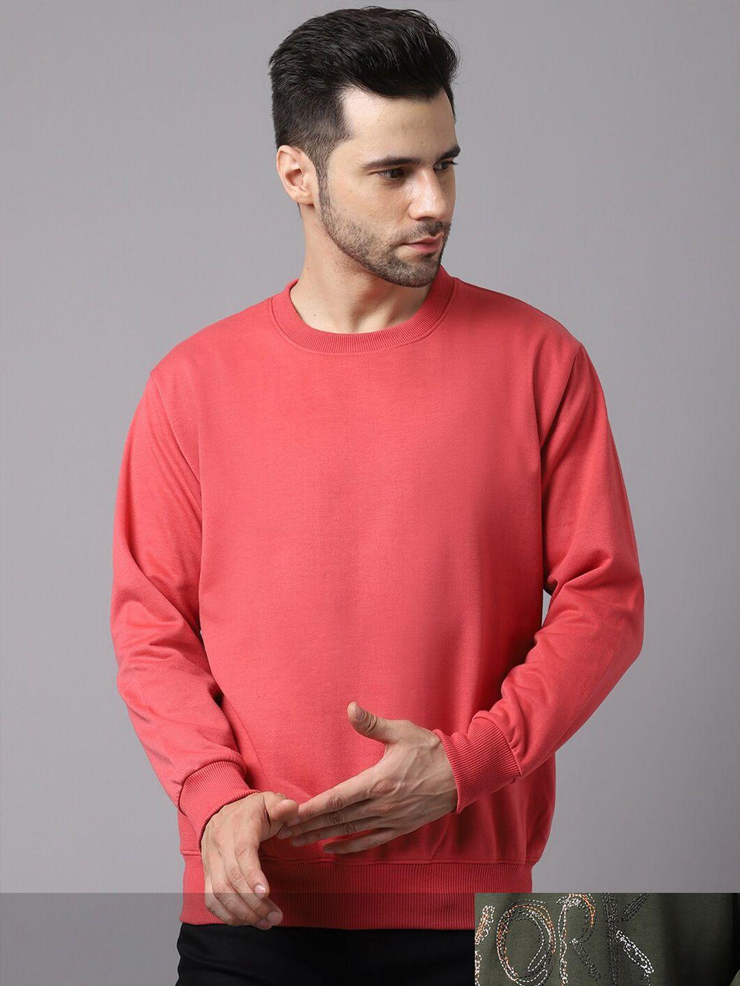 vimal jonney men pack of 2 red & grey sweatshirt