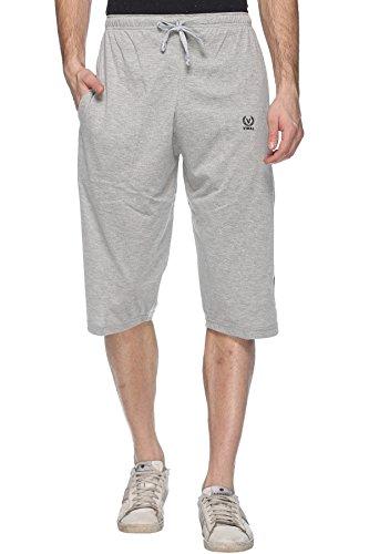 vimal jonney men regular fit capris silver x-large pack of 1-c1-melange01-xl