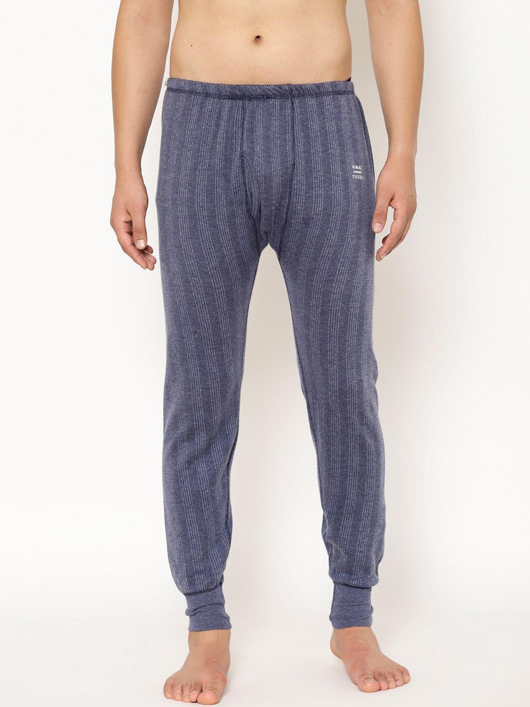 vimal jonney men striped thermal bottoms