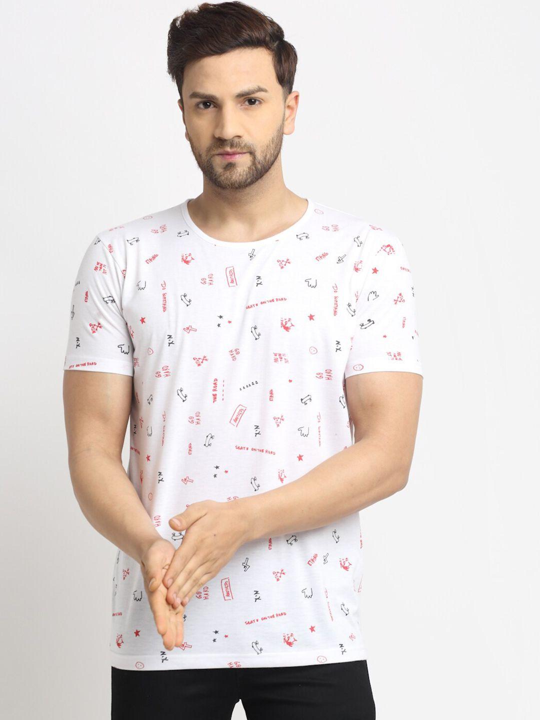 vimal jonney men white printed t-shirt