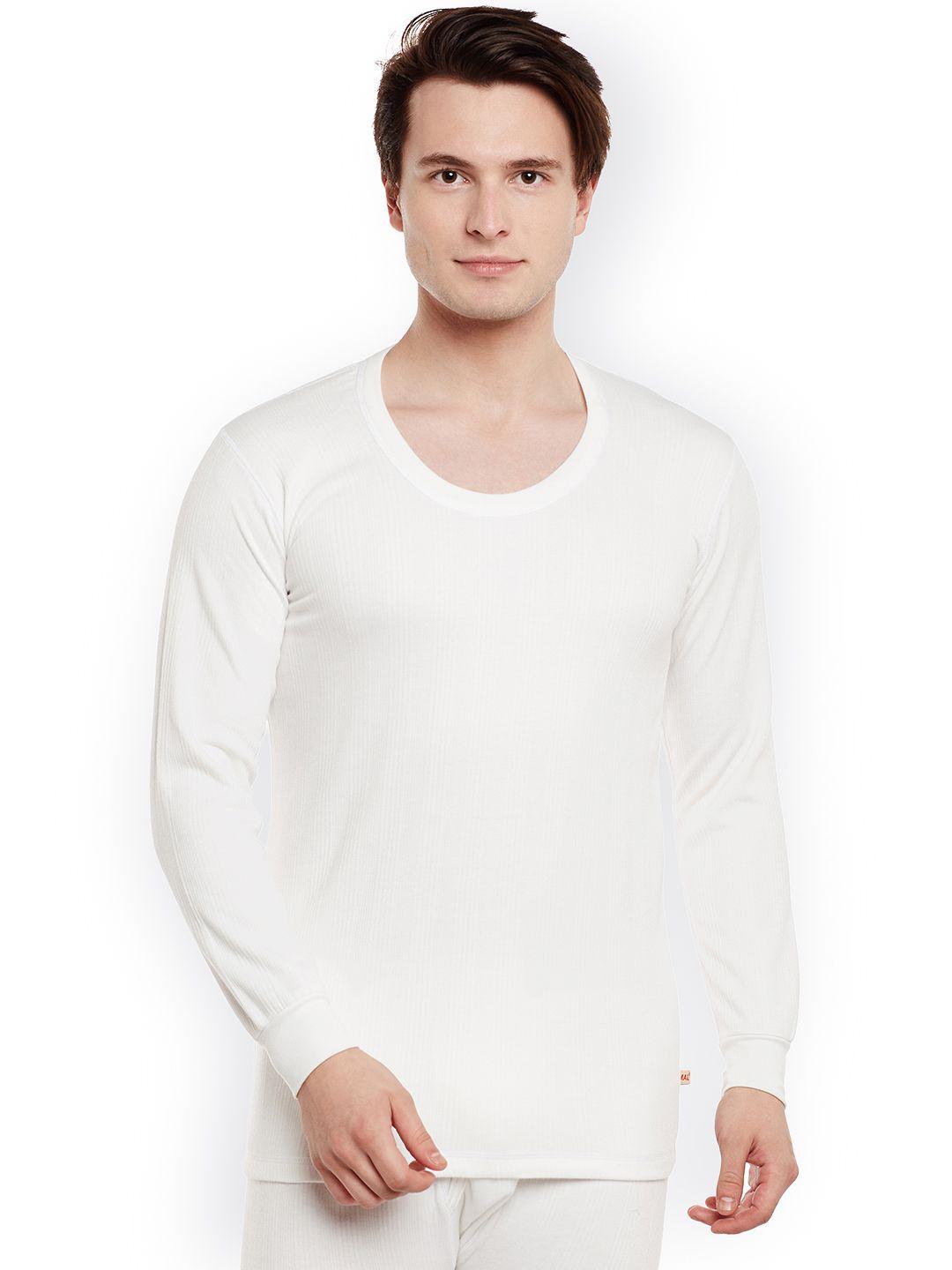 vimal jonney men white self-design thermal top