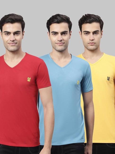 vimal jonney multi cotton regular fit t-shirt - pack of 3