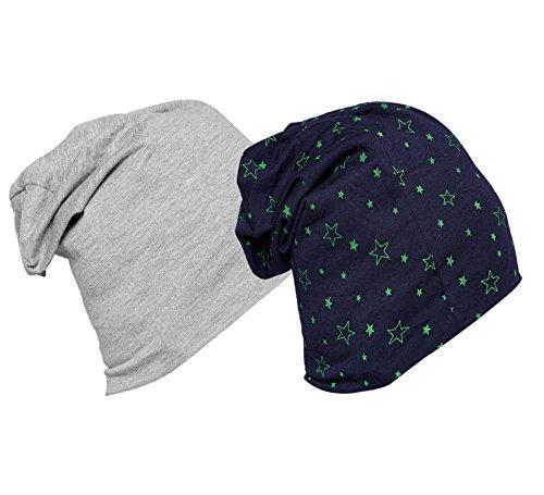 vimal jonney multicolor cotton blended free size beanie cap for men(pack of 2)-cap_mlng_prt-no.1-nvy_02