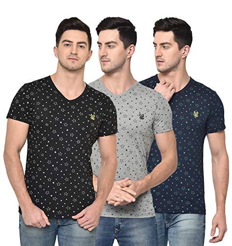 vimal jonney multicolor cotton blended half sleeve regular fit t-shirts for men(pack of 3)-v_prt_1_blk_1_mlg_1_nvy_0003-xxl