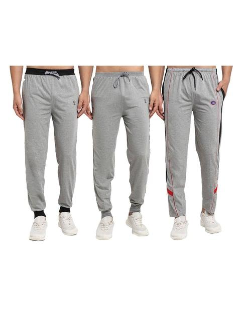 vimal jonney multicolor cotton mid rise trackpants (pack of 3)