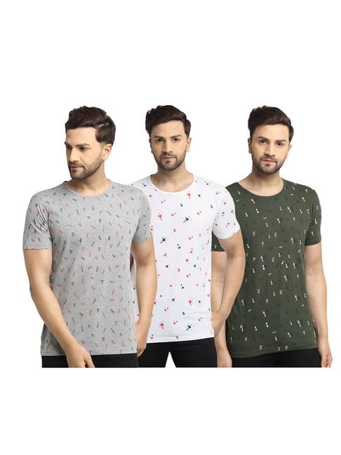 vimal jonney multicolor cotton t-shirt (pack of 3)