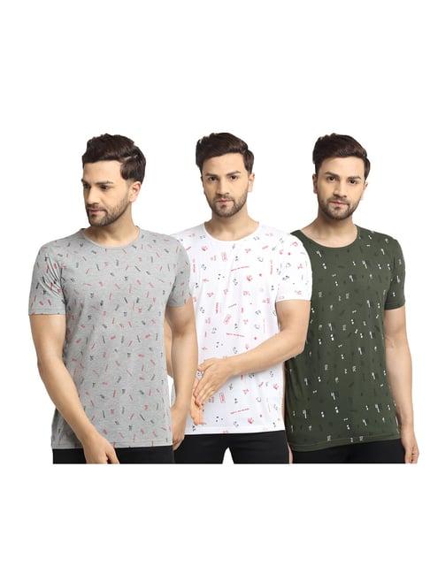 vimal jonney multicolor cotton t-shirt (pack of 3)